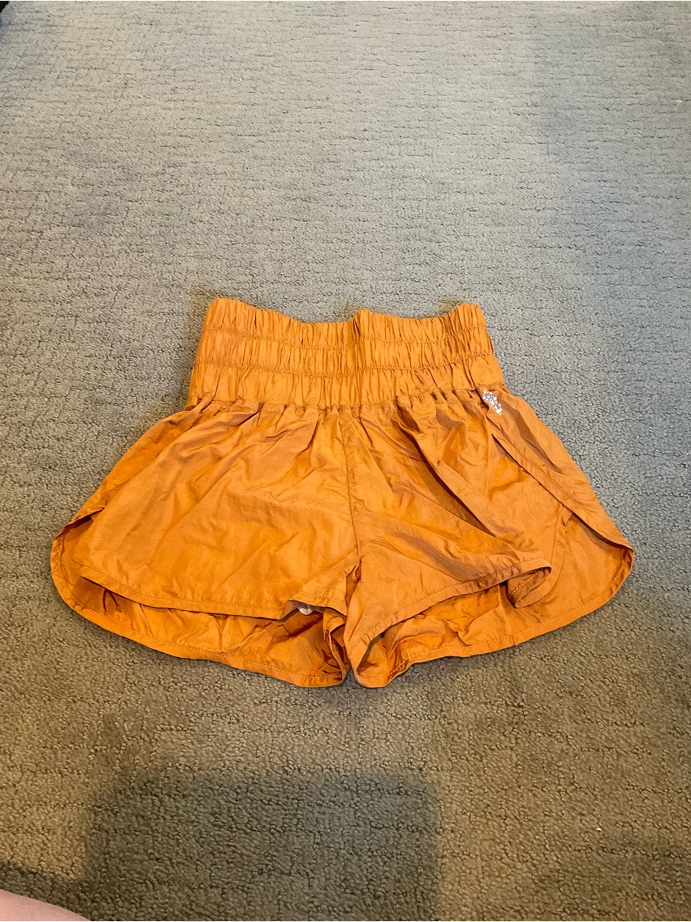 FP Movement by Free People Orange Smocked Waist Athletic Shorts